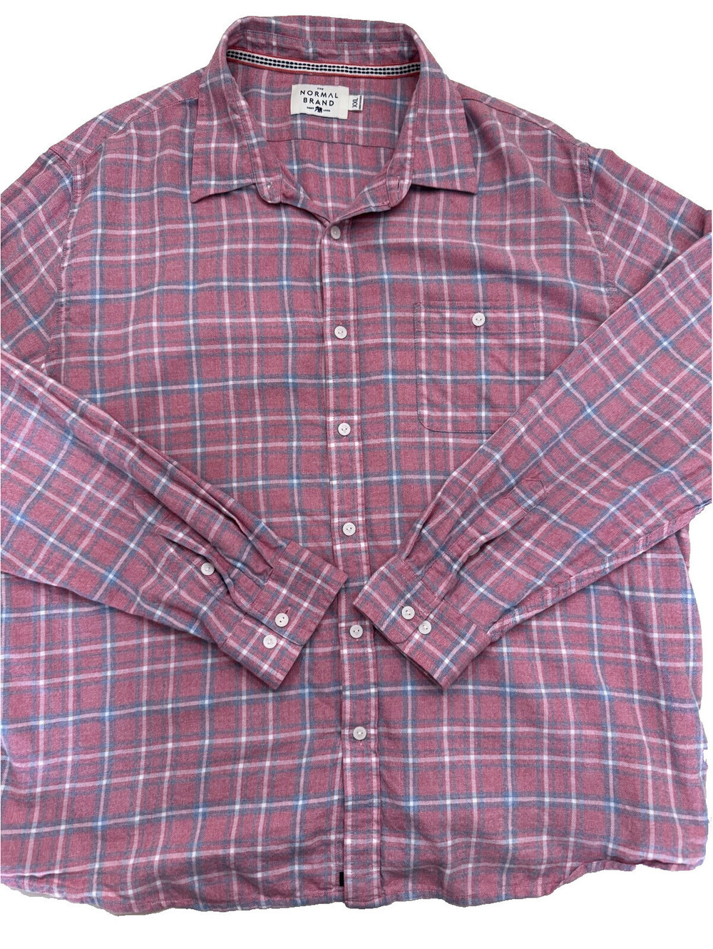 Normal Brand Men's Long Sleeve Shirt 2XL Red Plaid